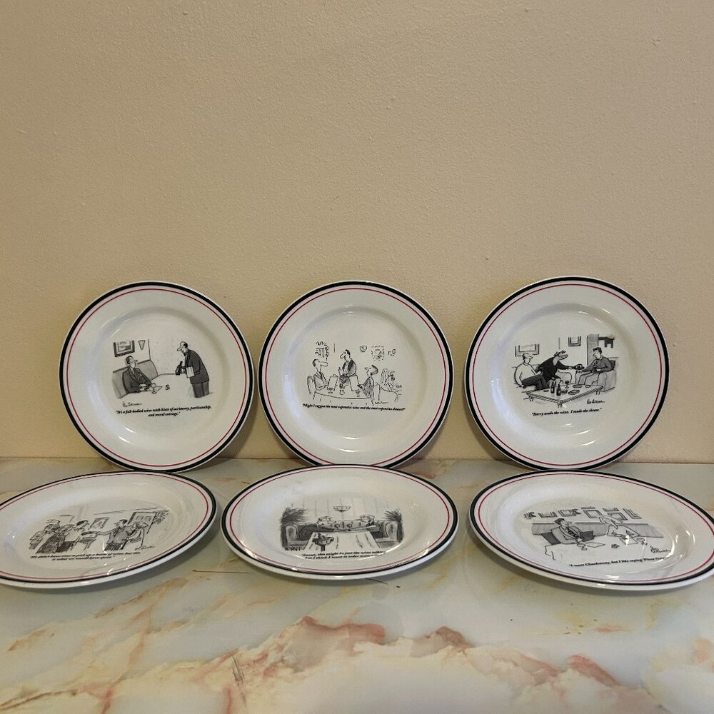 6 Pc Set The New Yorker, A Restoration Hardware Exclusive 8" Ceramic Plates Vtg